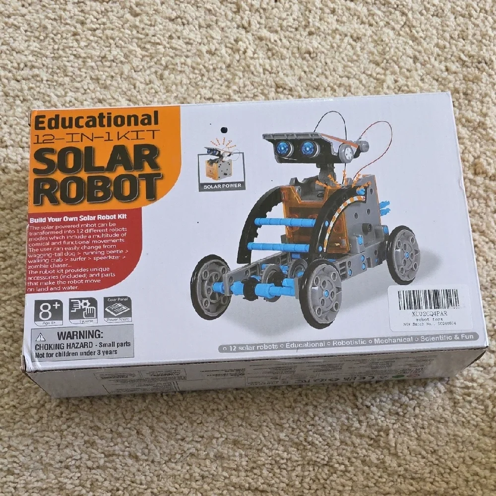 Educational Solar Robot Kit - Gray, Orange, Black